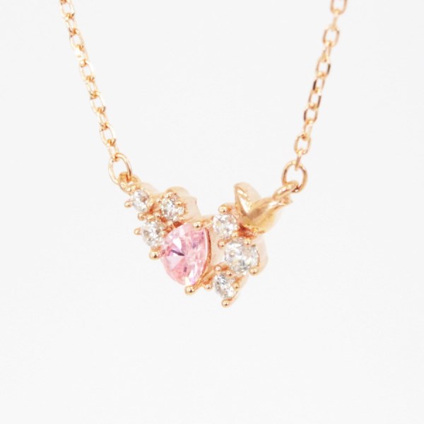 TirrLirr ティルリル レディース　シルバー キュービック ジルコニア ネックレス TNS-114 アクセサリー　ペンダント　ピンクゴールド カラー　芸能人　着用　雑誌　掲載　ブランド　ジュエリ