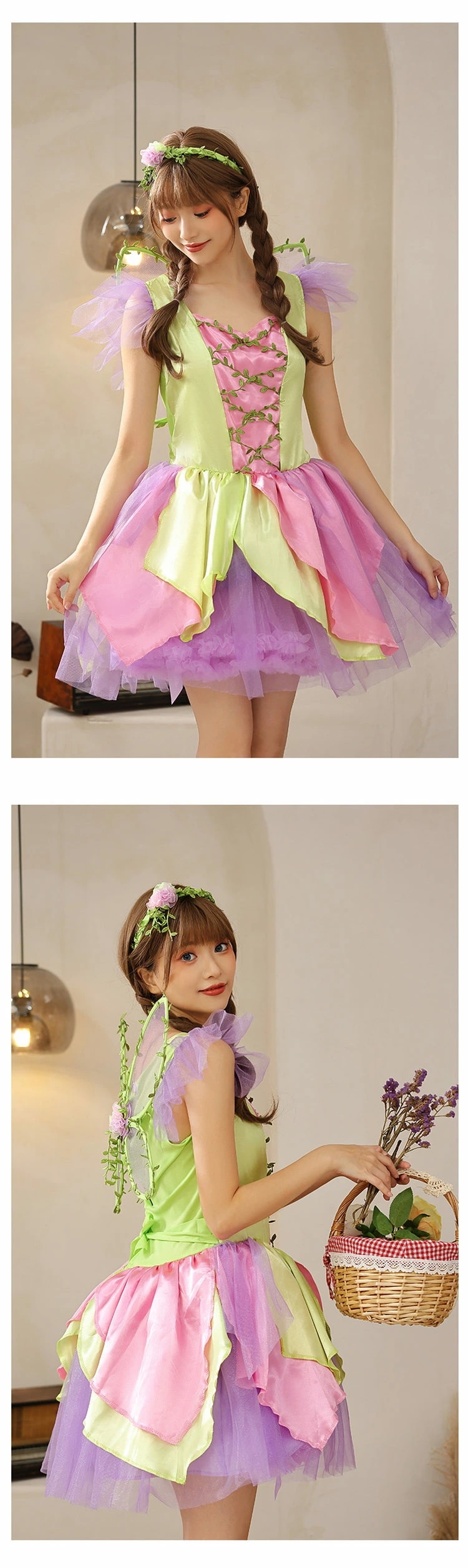 ハロウィン 仮装 妖精 フェアリー コスプレ 妖精 エルフ 蝶の翼 子供 ワンピース ドレス 女の子 キャラクター コスプレ 魔法使い 妖精の羽 子供コスチューム 可愛い 演出服 姫様 仮装衣装 パ