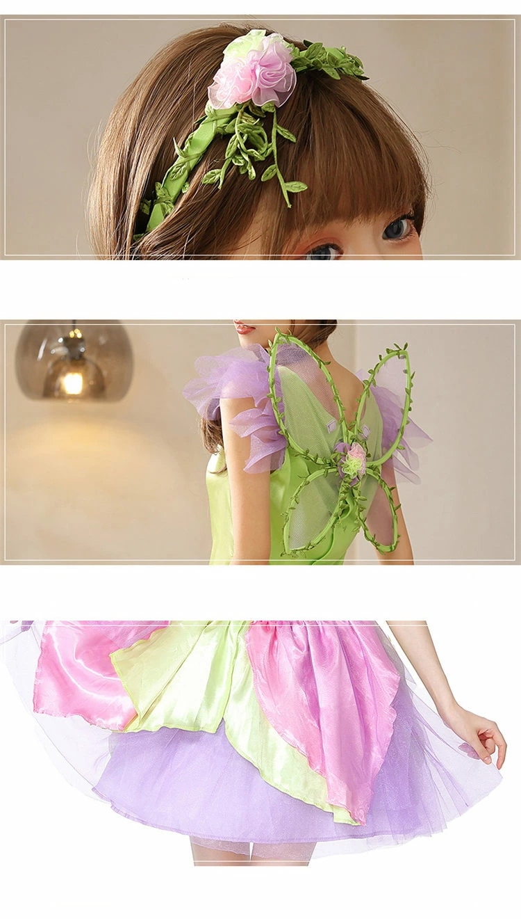 ハロウィン 仮装 妖精 フェアリー コスプレ 妖精 エルフ 蝶の翼 子供 ワンピース ドレス 女の子 キャラクター コスプレ 魔法使い 妖精の羽 子供コスチューム 可愛い 演出服 姫様 仮装衣装 パ