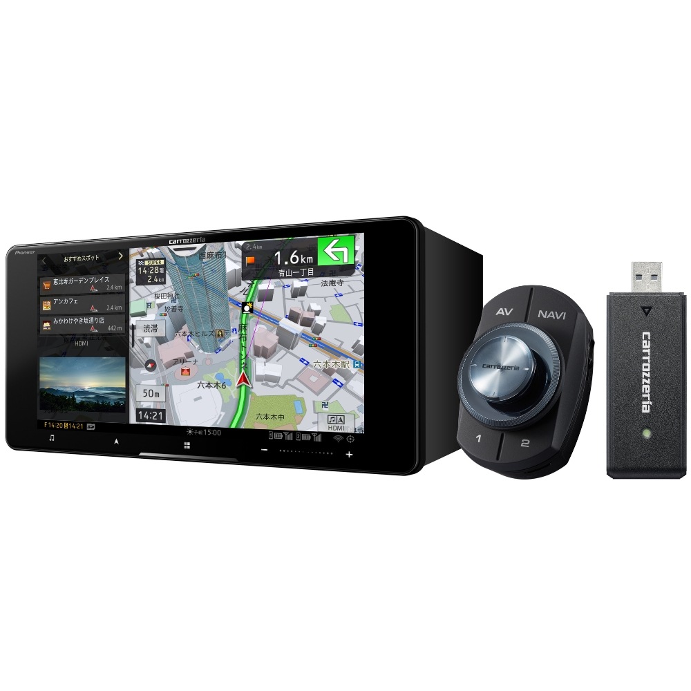 パイオニア 7V型HD/TV/DVD/CD/Bluetooth/USB/SD/チューナー・AV一体型メモリーナビゲーション ネットワークスティックセット AVICCW9124DC