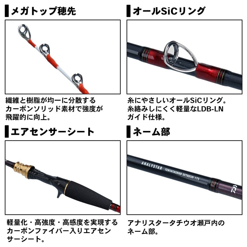 ダイワ 19アナリスタータチウオテンヤセトウチ195 19 アナリスター タチウオテンヤ 瀬戸内 195 7：3調子 05500342ダイワ