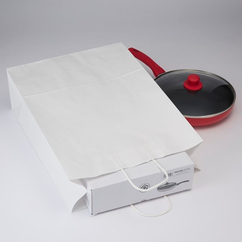 （まとめ買い）シモジマ HEIKO 手提げ紙袋 25チャームバッグ 25CB カスタムB 晒白無地 50枚 幅380xマチ150x高500mm 003280411 [x3セット]