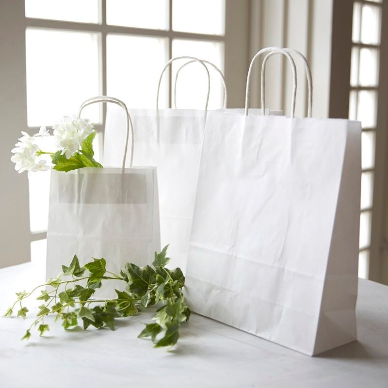 （まとめ買い）シモジマ HEIKO 手提げ紙袋 25チャームバッグ 25CB カスタムB 晒白無地 50枚 幅380xマチ150x高500mm 003280411 [x3セット]