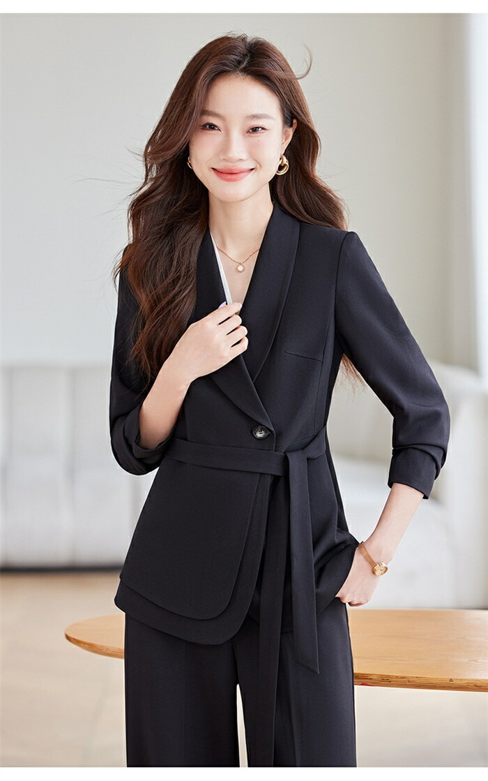 お買い得パンツスーツ レディース スーツ セットアップ パンツスーツ 卒業式 セレモニー フォーマル ベルト付き ジャケット ワイドパンツ ママコーデ ゆったり ビジネス エレガント 通勤 OL 女性