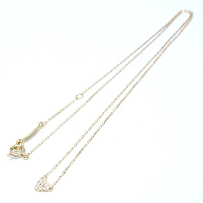 ハート ネックレス ダイヤモンド0.05ct K18YG イエローゴールド/291838【中古】