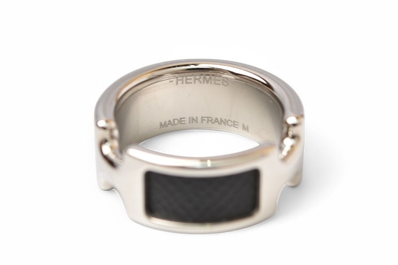 リング/指輪 オランプ レザー/メタル Mサイズ/約13号 ブラック/シルバー アクセサリー リング/指輪 オランプ レザー/メタル Mサイズ/約13号 ブラック/シルバー アクセサリー