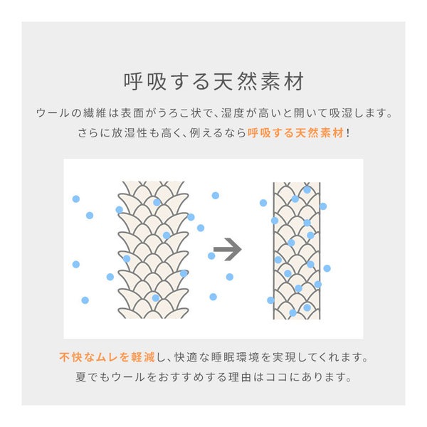 Sleep Niceday フランス産ウォッシャブルウール100%使用した ベッドパッド 日本製/消臭/吸湿 セミシングル（SS） グレージュ