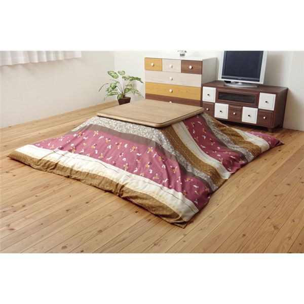 和柄 こたつ布団カバー 正方形 『こよみ』 ローズ 約215x215cm