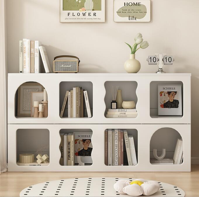 クリーム風本棚 リビングルーム 収納ディスプレイキャビネット洞穴棚大人気　多機能収納