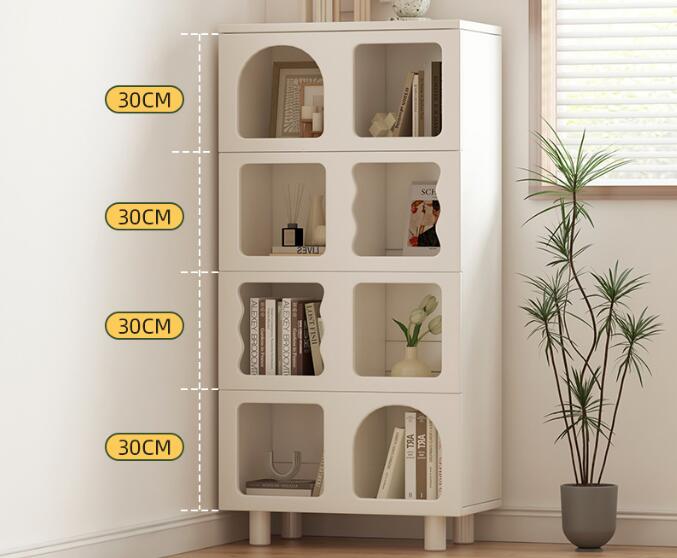 クリーム風本棚 リビングルーム 収納ディスプレイキャビネット洞穴棚大人気　多機能収納
