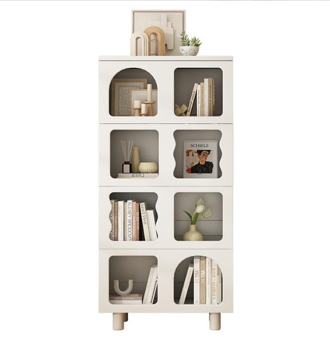 クリーム風本棚 リビングルーム 収納ディスプレイキャビネット洞穴棚大人気　多機能収納