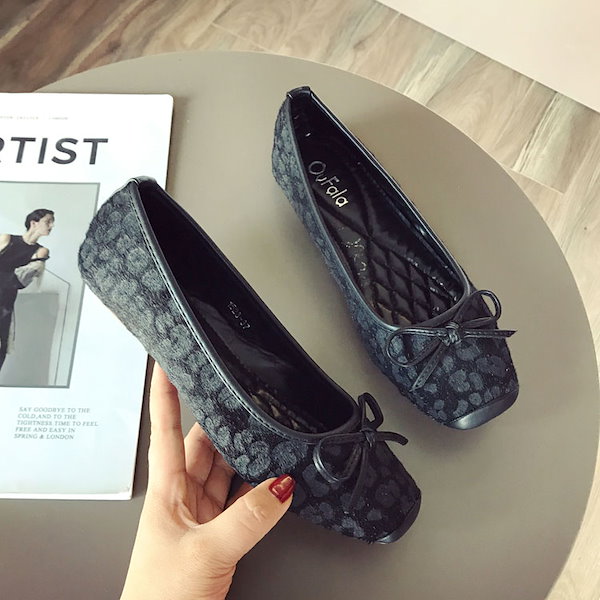 Qoo10] レオパード柄 フラットシューズ 豹柄 バ