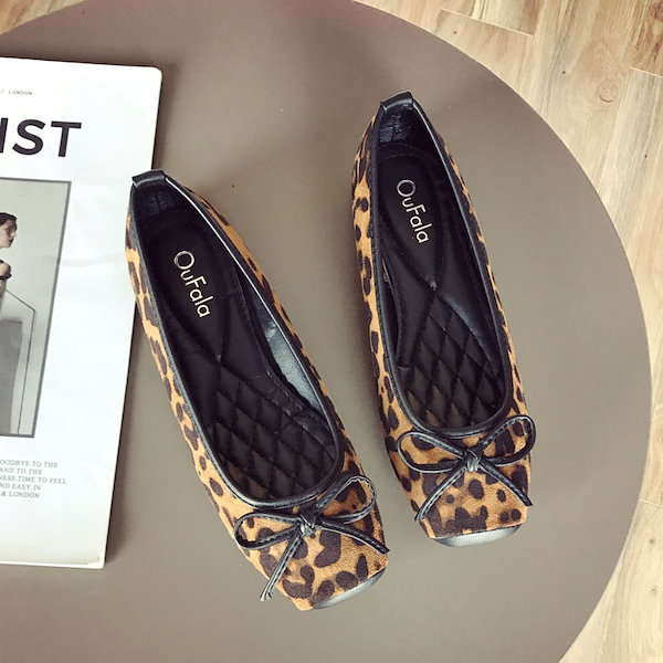 レディース　ヒョウ柄フラットシューズ　38サイズ（24.5㎝位） レディース ヒョウ柄フラットシューズ 38サイズ（24.5㎝位）