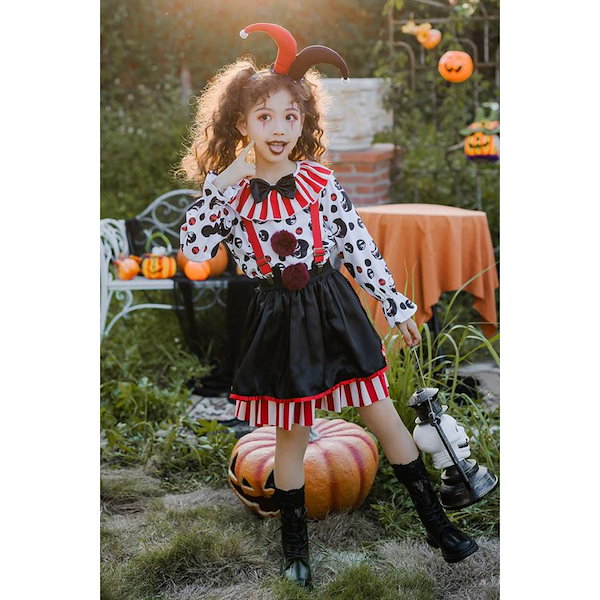 ハロウィン コスプレ 子供 Qoo10] ハロウィン コスプレ 子供 ピエロ 仮装