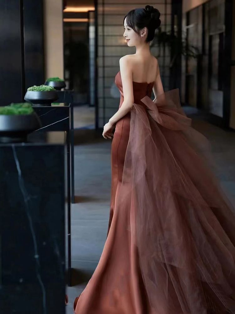 ライトウェディングドレス イブニングドレス 女性花嫁 結婚式 感 ブテール 乾杯ドレス ライトウェディングドレス イブニングドレス 女性花嫁 結婚式 感 ブテール 乾杯ドレス