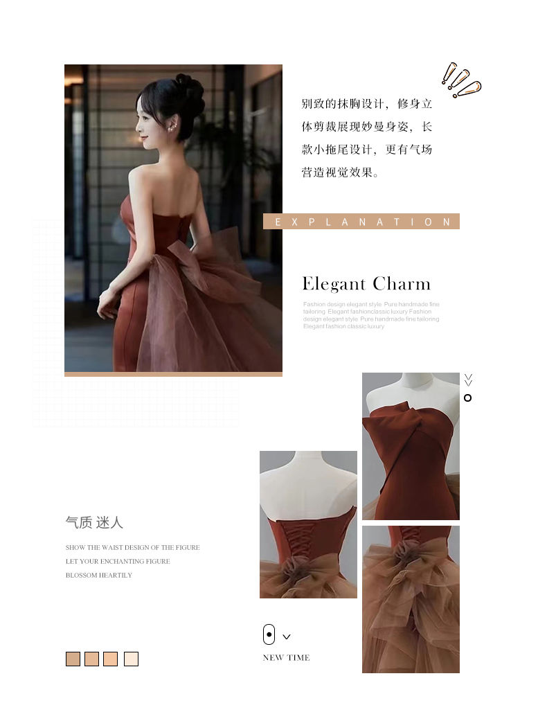 ライトウェディングドレス イブニングドレス 女性花嫁 結婚式 感 ブテール 乾杯ドレス ライトウェディングドレス イブニングドレス 女性花嫁 結婚式 感 ブテール 乾杯ドレス