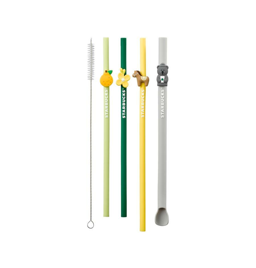 済州 シリコン ストロー 4P セット 韓国スターバ グッズ
