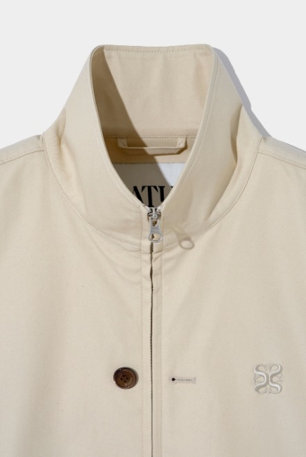 SATUR】 LECCE TWO TONE ZIP UP JACKET : BEIGE IVORY