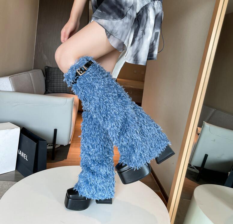 レディースブーツ ロングブーツ ブーツ 秋冬 シンプル 美脚 厚底ブーツ 太ヒール 長靴 厚底 カジュアル 履きやすい コスプレ靴 cosplay用 ロングブーツ 　ダンス　舞台