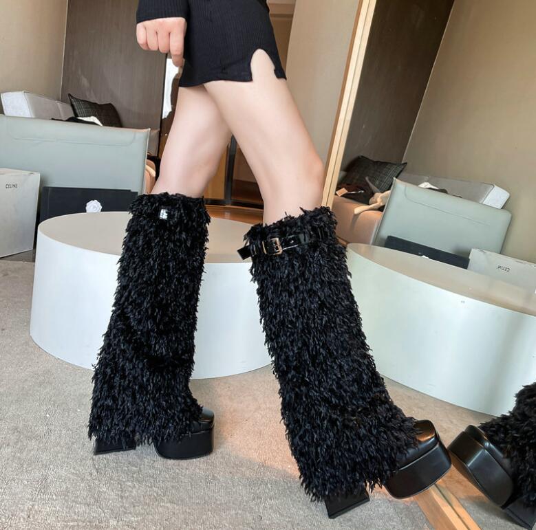 レディースブーツ ロングブーツ ブーツ 秋冬 シンプル 美脚 厚底ブーツ 太ヒール 長靴 厚底 カジュアル 履きやすい コスプレ靴 cosplay用 ロングブーツ 　ダンス　舞台