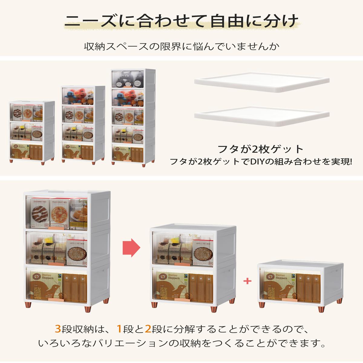 収納ボックス 前開き コンテナ ボックス 大型 クリアボックス 収納ケース 蓋付き 積み重ね 衣類 布団 小物 折り畳み プラスチック 取っ手付き おしゃれ 防塵 透明 強い耐荷重 大容量_8
