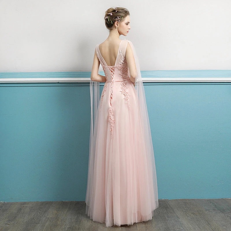 6月の新製品15日間のみ カラードレス ロングドレス ピンク 袖なし 編み上げ パーティードレス ウェディングドレス ウエディングドレス 中高生 演奏会 発表会 結婚式 二次会 披露宴 花嫁 フォーマ