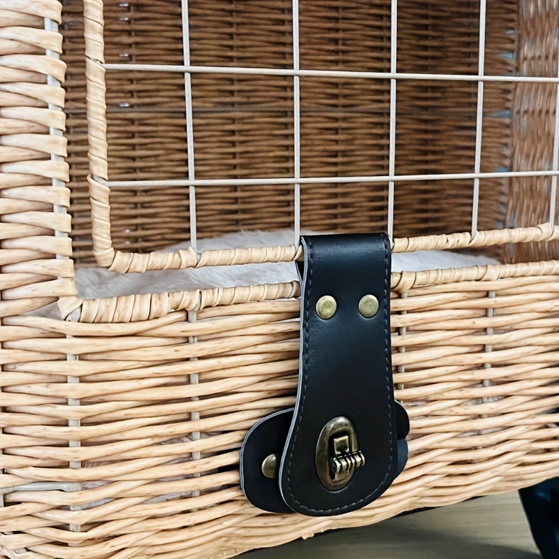 MamyPets 1pc ラタン製ペットキャリー キャスター付きステンレススチールフレームポータブル織り猫と犬の旅行トロリーアウトドアピクニックバスケット MamyPets 1pc ラタン製ペットキャリー キャスター付きステンレススチールフレームポータブル織り猫と犬の旅行トロリーアウトドアピクニックバスケット