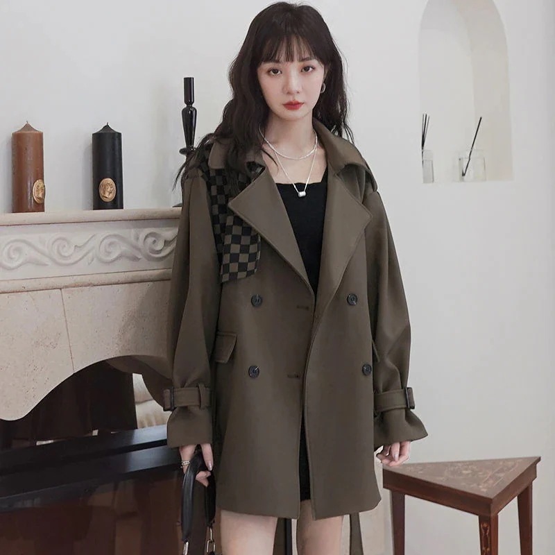 韓国ファッショントレンチコートレディース高級感春アウター長袖コートトップスゆったり気質百掛けジャケット英伦風203040通勤 韓国ファッショントレンチコートレディース高級感春アウター長袖コートトップスゆったり気質百掛けジャケット英伦風203040通勤