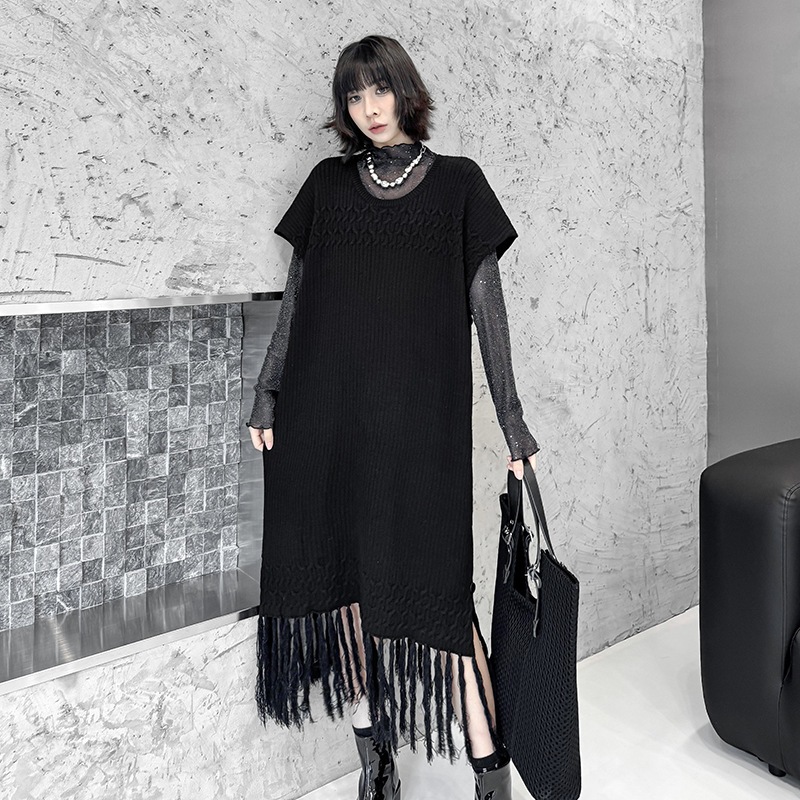 【J.Fashion】 2025秋 ニットワンピース 袖なし おしゃれ レディース ノースリーブ フリンジ ニットベスト 関連商品購入可能 メガ割 【J.Fashion】 2025秋 ニットワンピース 袖なし おしゃれ レディース ノースリーブ フリンジ ニットベスト 関連商品購入可能 メガ割