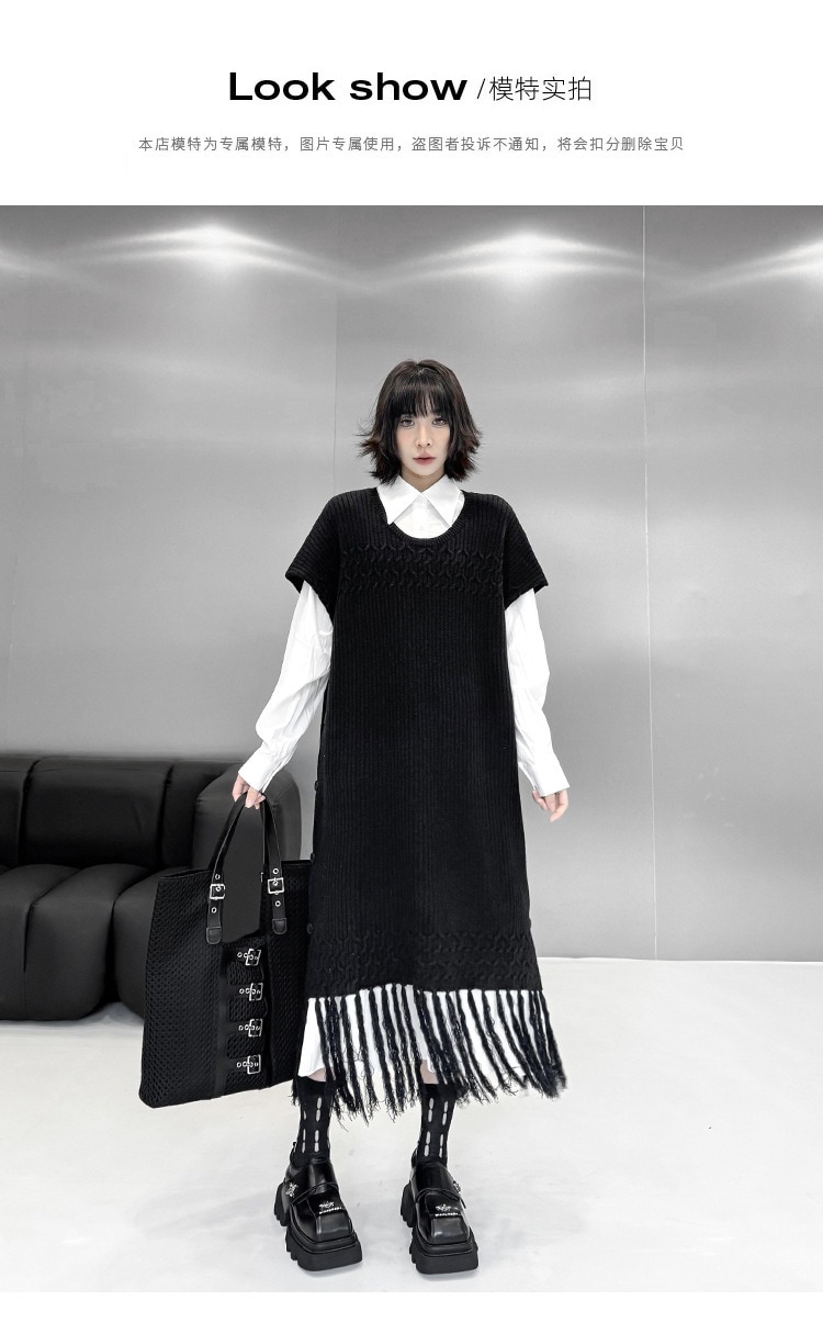 【J.Fashion】 2025秋 ニットワンピース 袖なし おしゃれ レディース ノースリーブ フリンジ ニットベスト 関連商品購入可能 メガ割 【J.Fashion】 2025秋 ニットワンピース 袖なし おしゃれ レディース ノースリーブ フリンジ ニットベスト 関連商品購入可能 メガ割