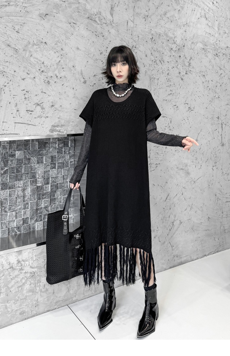 【J.Fashion】 2025秋 ニットワンピース 袖なし おしゃれ レディース ノースリーブ フリンジ ニットベスト 関連商品購入可能 メガ割 【J.Fashion】 2025秋 ニットワンピース 袖なし おしゃれ レディース ノースリーブ フリンジ ニットベスト 関連商品購入可能 メガ割