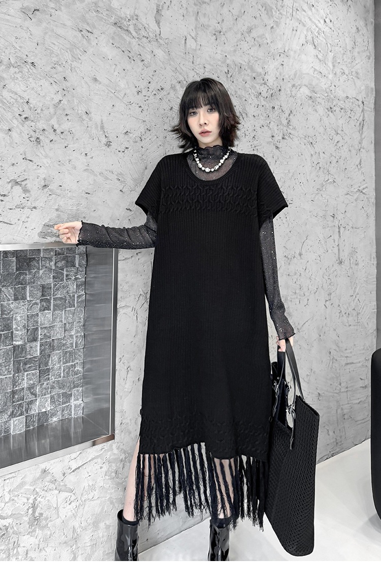 【J.Fashion】 2025秋 ニットワンピース 袖なし おしゃれ レディース ノースリーブ フリンジ ニットベスト 関連商品購入可能 メガ割 【J.Fashion】 2025秋 ニットワンピース 袖なし おしゃれ レディース ノースリーブ フリンジ ニットベスト 関連商品購入可能 メガ割