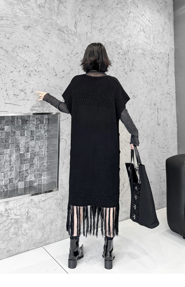 【J.Fashion】 2025秋 ニットワンピース 袖なし おしゃれ レディース ノースリーブ フリンジ ニットベスト 関連商品購入可能 メガ割 【J.Fashion】 2025秋 ニットワンピース 袖なし おしゃれ レディース ノースリーブ フリンジ ニットベスト 関連商品購入可能 メガ割