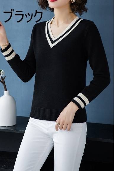 ライン セーター ニット レディース 長袖 Vネック カレッジ ストライプ柄 トップス 袖あり きれいめ シンプル おしゃれ 大人可愛い 大人女子 ラブリー キュート ガーリー エレガント 白 ホワイ ライン セーター ニット レディース 長袖 Vネック カレッジ ストライプ柄 トップス 袖あり きれいめ シンプル おしゃれ 大人可愛い 大人女子 ラブリー キュート ガーリー エレガント 白 ホワイ