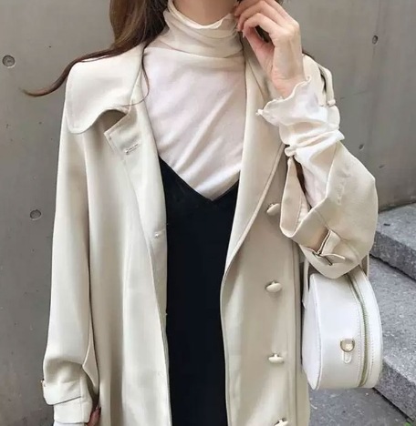 トップス 小さいサイズ モテアイテム シャツ 長袖 ハイネック スリム 細身 スマート フリル 薄手 無地 春 秋 10代 20代 30代 40代 レディース 女性用 OL 通勤 学生 通学 デート