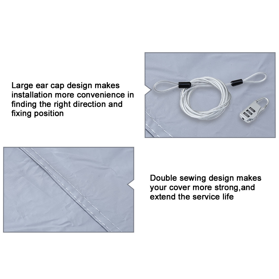 uxcell 車カバー カーカバー ボディーカバー 車用 防水防雪防塵 無料ストレージバッグ PEVA 570 x 190 x 160cm 3XXL+ シルバートーン