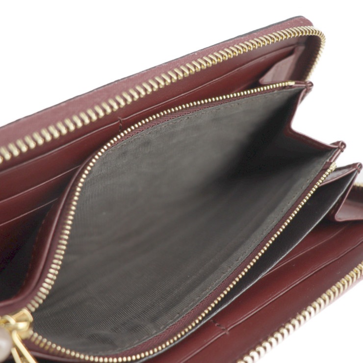 超美品 GUCCI グッチ 長財布 570661 ズゥミ リザード ボルドー レッド
