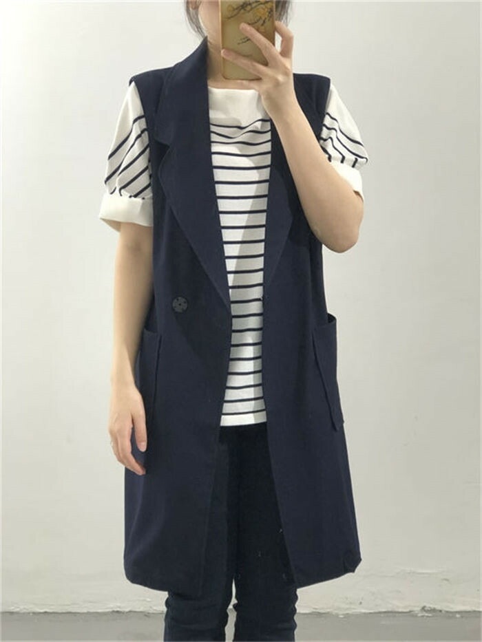 綿麻ジレ レディース 春夏 50代 ジレ ベスト ポケットある ロングジレ リネンベスト ノースリーブ コットンリネン トレンチベスト スーツベスト 無地 ジレンチ トップス ロングベスト 上品 春