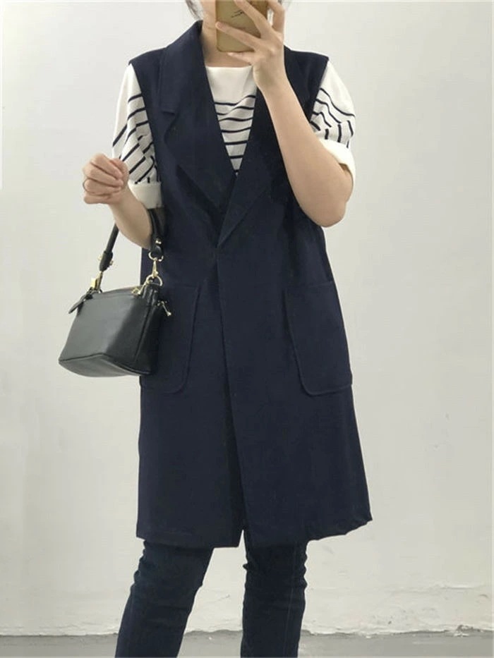 綿麻ジレ レディース 春夏 50代 ジレ ベスト ポケットある ロングジレ リネンベスト ノースリーブ コットンリネン トレンチベスト スーツベスト 無地 ジレンチ トップス ロングベスト 上品 春