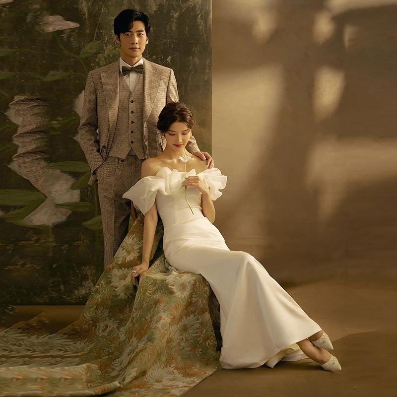 ウエディングドレス 白 ウエディングドレス 韓風 安い 結婚式 花嫁 二次会 ウエディングドレス マーメイドライン 前撮り ロングドレス 20代 30代 40代