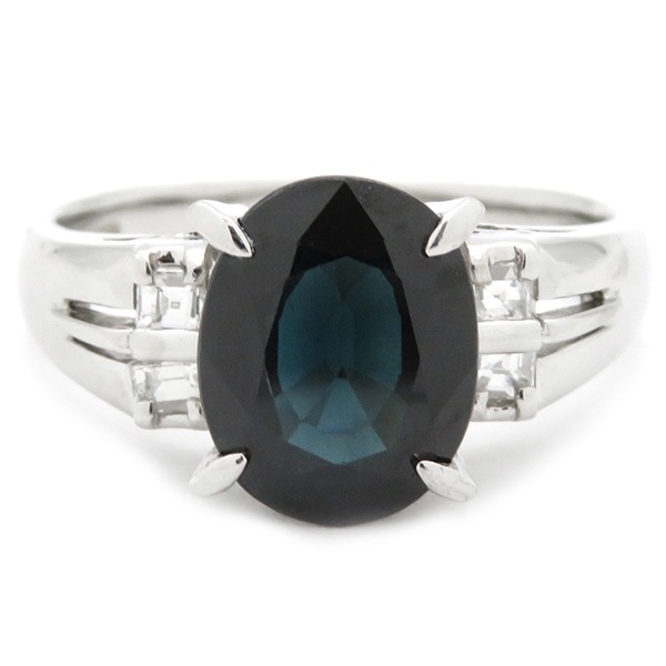 リング 指輪 ブルーサファイア ダイヤリング Pt850 サファイア