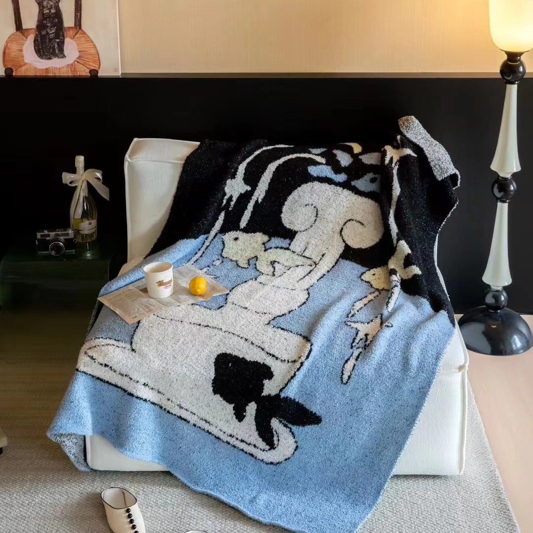 2024新多機能ニットハーフフリースブランケット