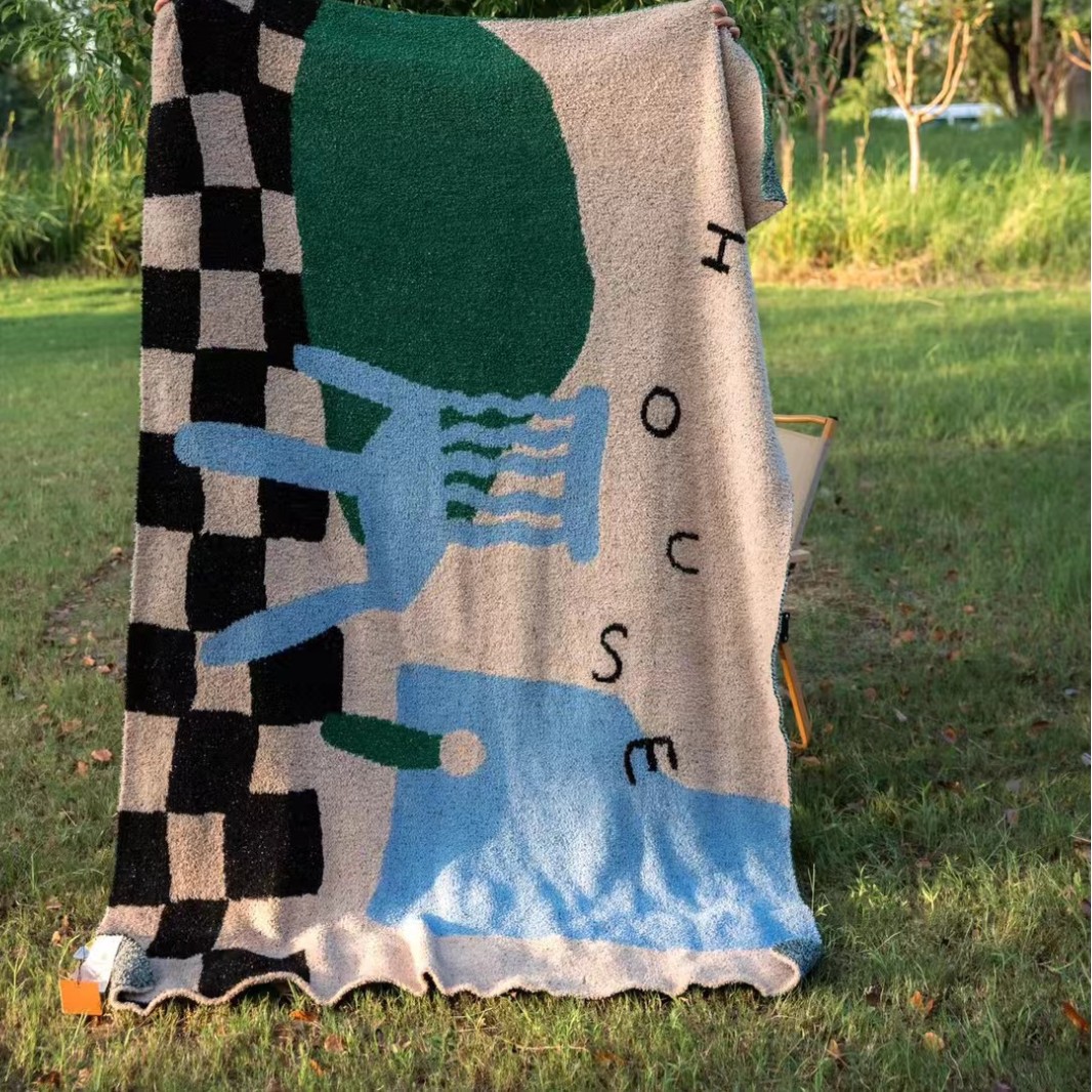 2024新多機能ニットハーフフリースブランケット