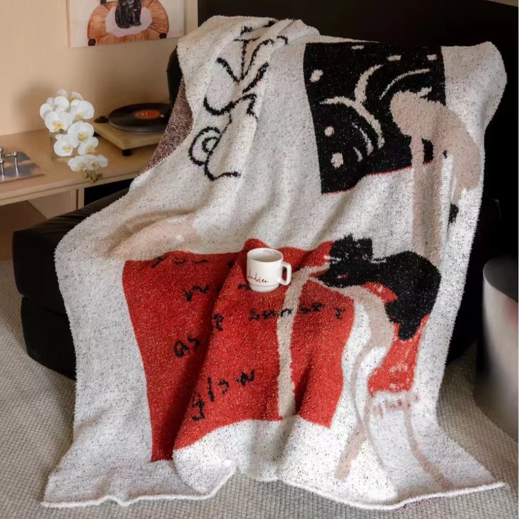 2024新多機能ニットハーフフリースブランケット