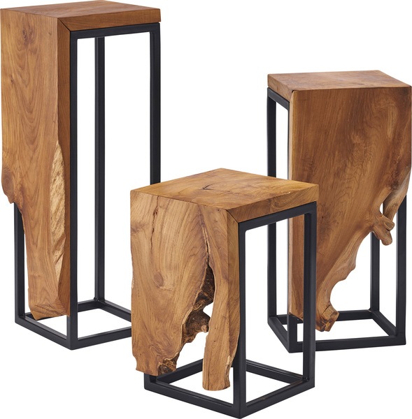 プランタースタンド JW-301BR スタンド 天然木 木製 スチール おしゃれ ブラウン サイドテーブル 花台 植物 四角 フラワースタンド シンプル モダン ヴィンテージ リビング ダイニング シ