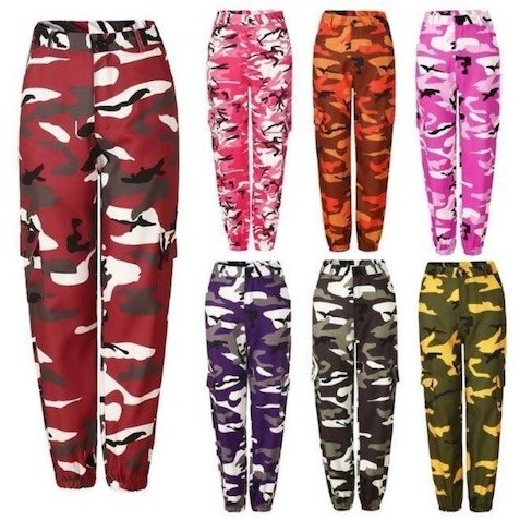 ミリタリー パンツ 迷彩柄 ユニセックス レディース 大きいサイズ パンツ 軍パン 7色 ヒップホッ