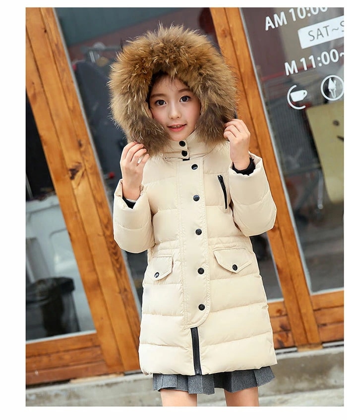 ダウンコート 女の子 子供服 ダウンジャケット ロング ラクーンファー