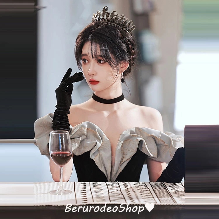 イブニングドレス オフショルダー 発表会ドレス ロングドレス 黒 グレー 配色 オシャレ パーティードレス 20代 30代 エレガント 結婚式ドレス 二次会ドレス お呼ばれドレス 40代