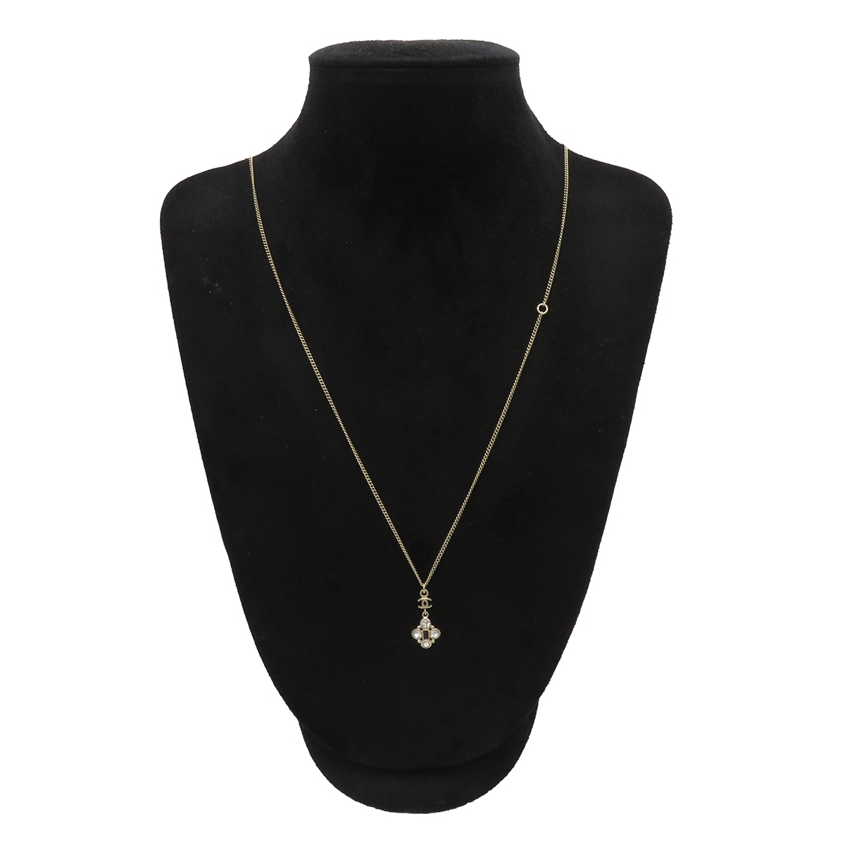 シャネル CHANEL ネックレス ココマーク ビジュー GP ラインストーン ゴールド B17B【中古】 シャネル CHANEL ネックレス ココマーク ビジュー GP ラインストーン ゴールド B17B【中古】