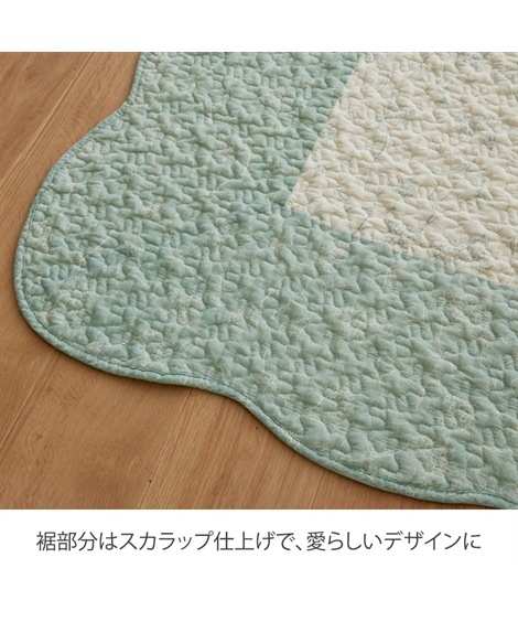 洗える!綿100%フラワー柄キルトマルチカバー 洗える!綿100%フラワー柄キルトマルチカバー